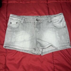 Women's low waisted Grey Denim Shorts
